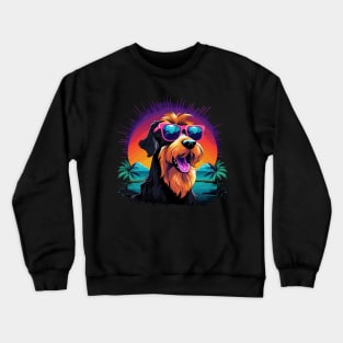 Retro Wave Airdale Terrier Dog Shirt Crewneck Sweatshirt